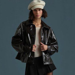 Free people kitty swing leather jacket